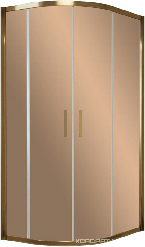 Душевое ограждение ZS-F 120x90x1900 мм, полукруглое, ассиметричное, профиль бронза, стекло бронза, БЕЗ поддона ZZ