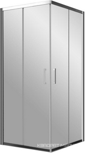 Душевое ограждение ZA 110x110x190 см, двери раздвижные, БЕЗ поддона, профиль матовый хром, стекло сатин ZZ