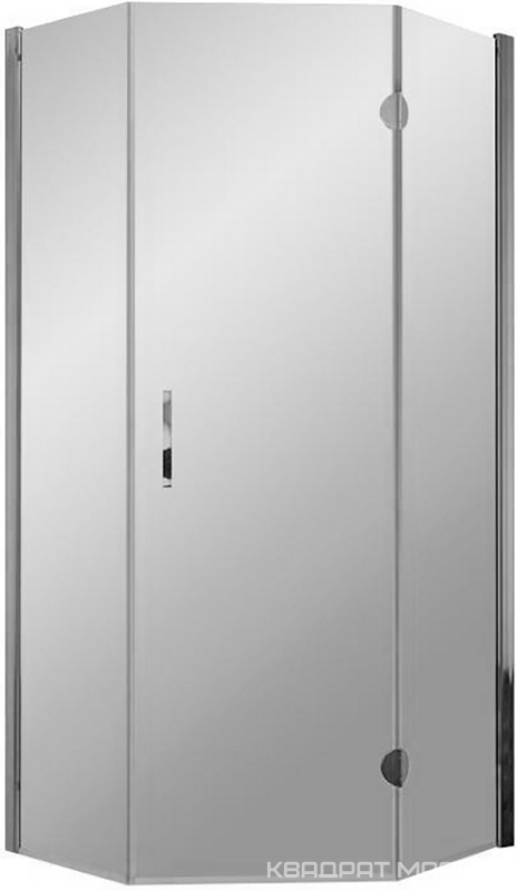 Душевое ограждение пятиугольное AFA-Pen, 90*90*1900, правое, профиль хром глянец, стекло сатин, БЕЗ поддона ZZ