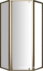 Душевое ограждение AZ-113P 100*100*200 мм, пятиугольное, профиль бронза, прозрачное стекло 6 мм, БЕЗ поддона ZZ