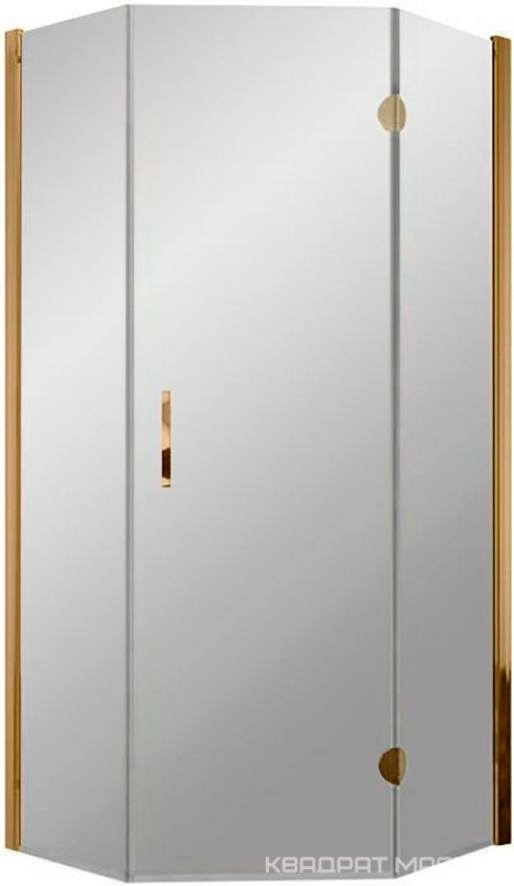 Душевое ограждение пятиугольное AFA-Pen, 90*90*1900, правое, профиль бронза, стекло "бронза", БЕЗ поддона ZZ