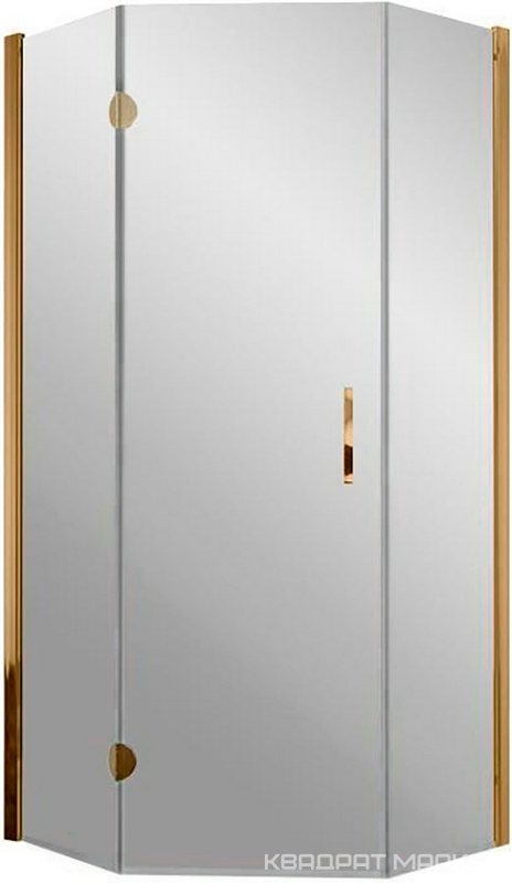 Душевое ограждение пятиугольное AFA-Pen, 90*90*1900, профиль бронза, стекло "Сатин", БЕЗ поддона ZZ