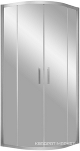 Душевое ограждение ZS, 100*100*1900, профиль матовый хром, стекло "шиншилла", БЕЗ поддона ZZ