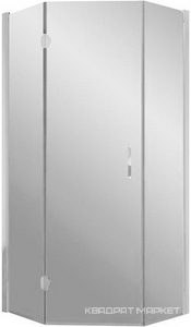 Душевое ограждение пятиугольное AFA-Pen, 90*90*1900, левое, профиль белый, стекло "шиншилла", БЕЗ поддона ZZ