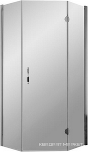 Душевое ограждение пятиугольное AFA-Pen, 100*100*1900, правое, профиль глянцевый хром, стекло сатин, БЕЗ поддона ZZ