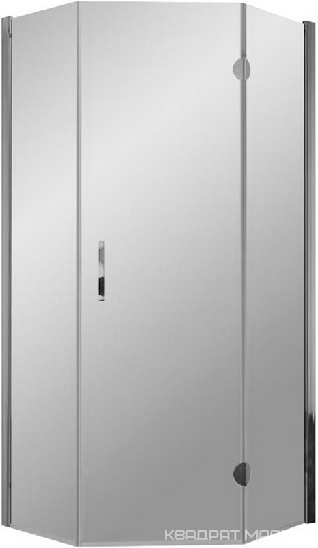 Душевое ограждение пятиугольное AFA-Pen, 100*100*1900, правое, профиль глянцевый хром, стекло прозрачное, БЕЗ поддона ZZ