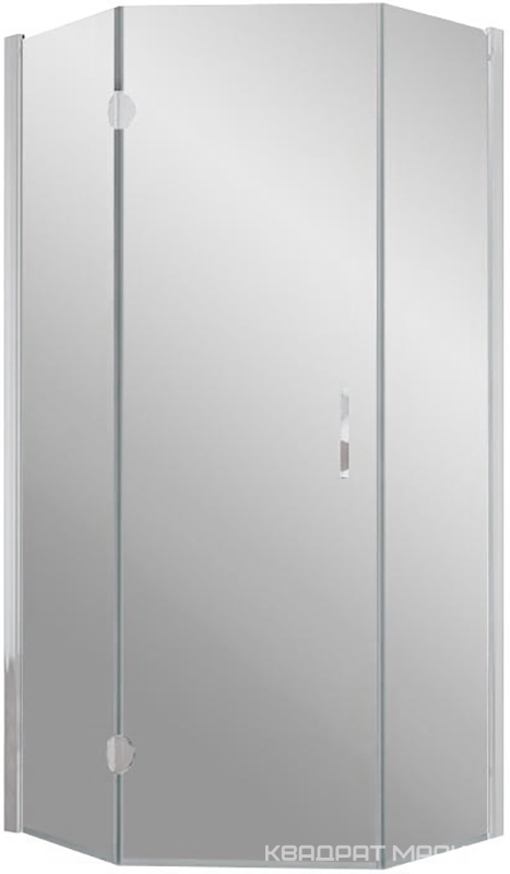 Душевое ограждение пятиугольное AFA-Pen, 90x90x1900, левое, профиль белый, стекло прозрачное, БЕЗ поддона ZZ