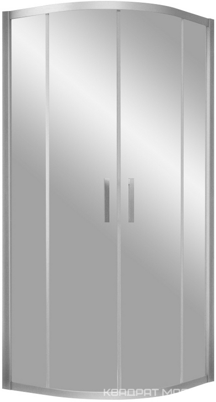 Душевое ограждение ZS, 100*100*1900, профиль матовый хром, стекло ФЛЕР ДЕ ЛИС-R05, БЕЗ поддона ZZ