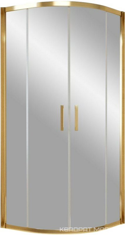 Душевое ограждение ZS TUR NOVO h2000, полукруглые двери раздвижные110х110х1900, профиль золото, стекло сатин ZZ