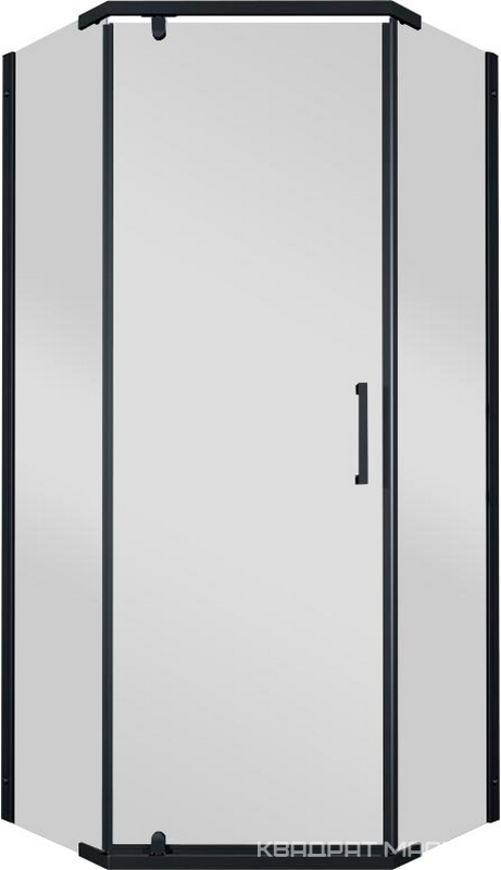 Душевая уголок Дека-Блэк, 90х90х207 см, БЕЗ креплений к стене, поддон и сифон в компл., профиль - черный матовый, ZZ