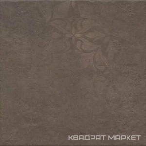 Хадду коричневый матовый декорированный 40,2x40,2x0,8