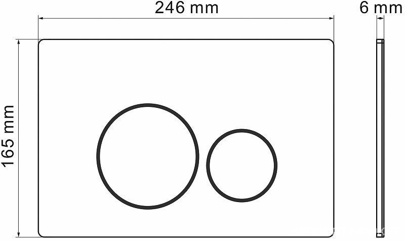 Клавиша смыва, двойной смыв, нержавеющая сталь, цв. золото матовый