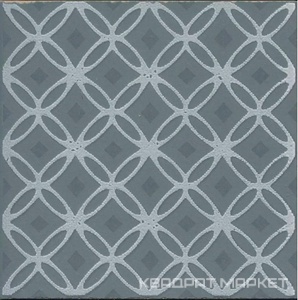 Декор Агуста 1 синий матовый 9,8x9,8