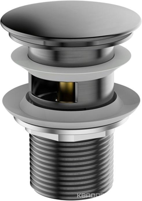 Донный клапан, нажимной clic-clac с переливом, цв.оружейная сталь