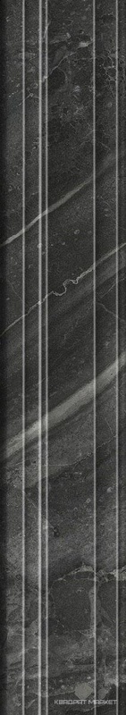 Бордюр Багет Риальто чёрный глянцевый обрезной 40x7,3
