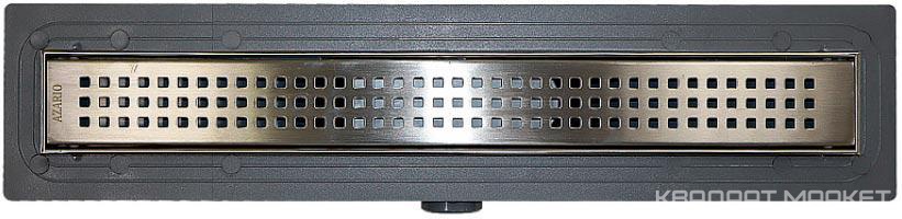 АКЦИЯ Душевой желоб 60 см, боковой слив D40, комбинированный затвор, перфорированная нерж. решетка "кубы"