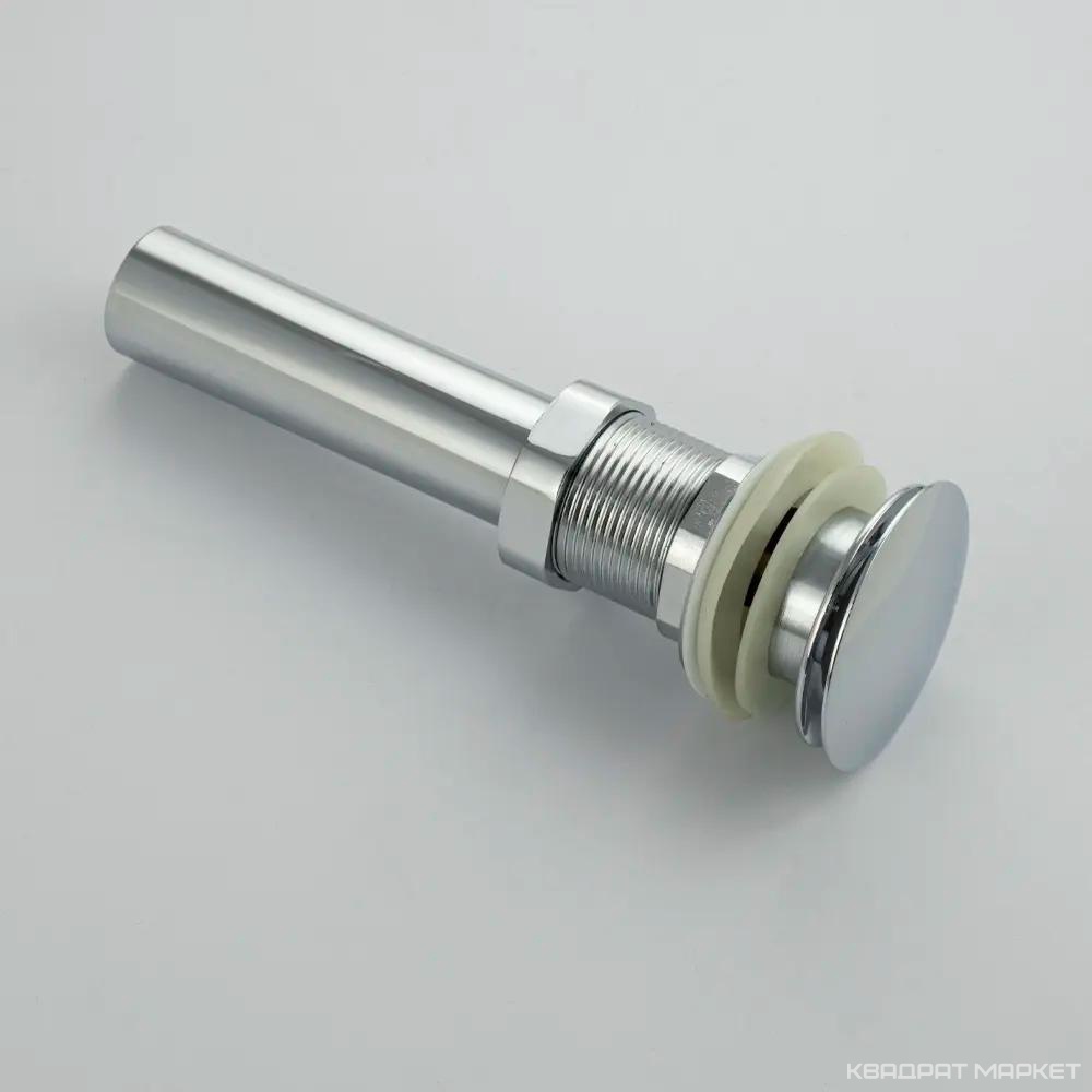 Донный клапан нажимной click/clack, с переливом, цв.хром