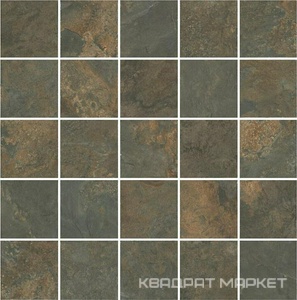 Декор Рамбла коричневый мозаичный|25x25