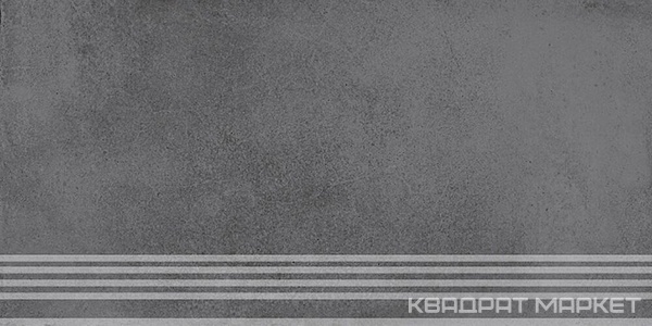 Ступень Мирабо серый темный обрезной | 30x60