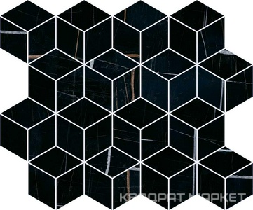 Декор Греппи черный мозаичный |45x37,5