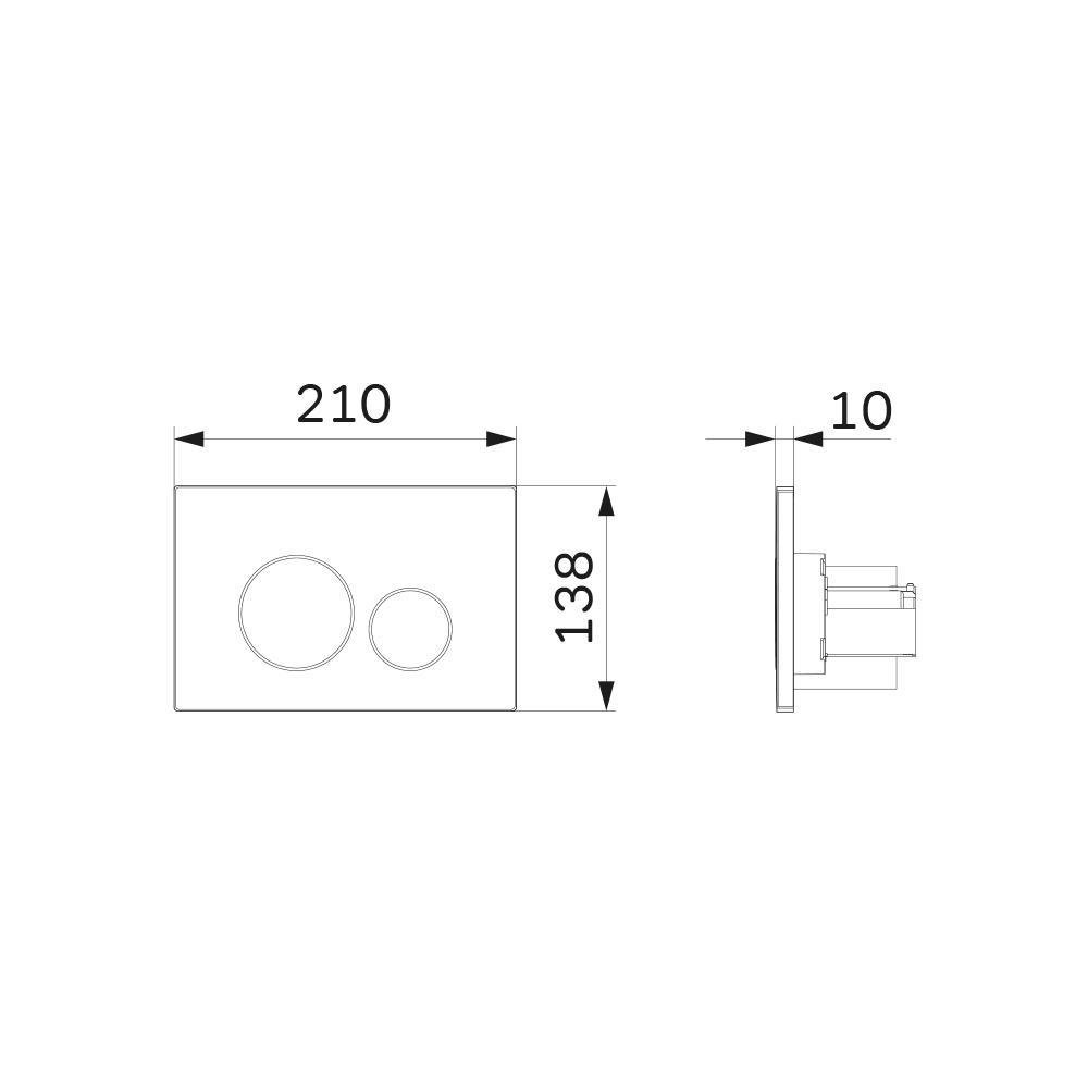 Клавиша для инсталляции PRO арт.I012704 пневматическая, пластик, цв. белый