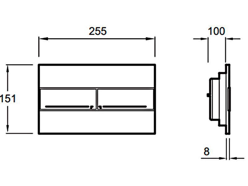 Клавиша двойного смыва для инсталляции, цвет хром