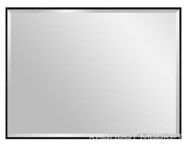 Зеркало 60х80 см, универсальный монтаж, черный алюминиевый профиль