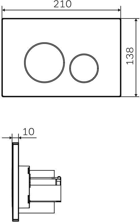 Клавиша для инсталляции PRO, пластик, пневматическая, черный матовый