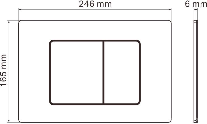 Клавиша смыва, двойной смыв, нержавеющая сталь, цв. хром сатиновый