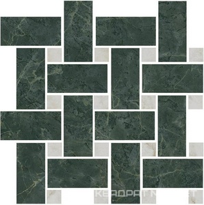 Декор Серенада мозаичный зелёный лаппатированный 32x32