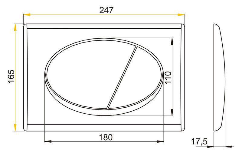 Клавиша двойного смыва M71 для инсталляции арт.A101/1200, цвет хром