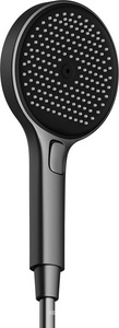 Душевая лейка, кнопочное управление, 130 мм, 3 режима, цвет воронёная сталь/черный матовый